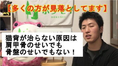 Youtube 猫背が治らない本当の原因とは 大府市の猫背の方ための整体院 姿勢を整えて肩こり 腰痛を改善するホクセイ整体院大府